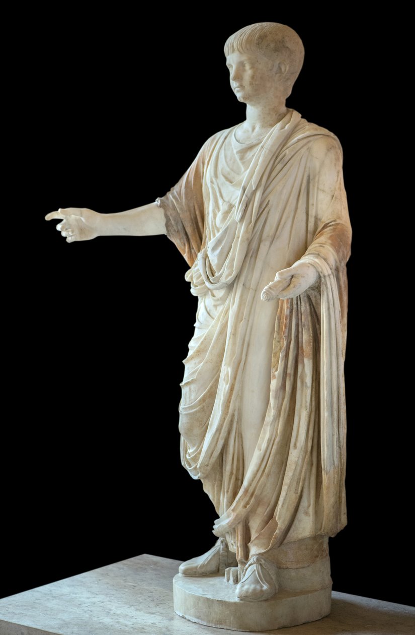 Art Rome Gyermek tógába öltözve és buborékot (bulla) visel, a feje Néró gyermeké alkotó: Roman Roman