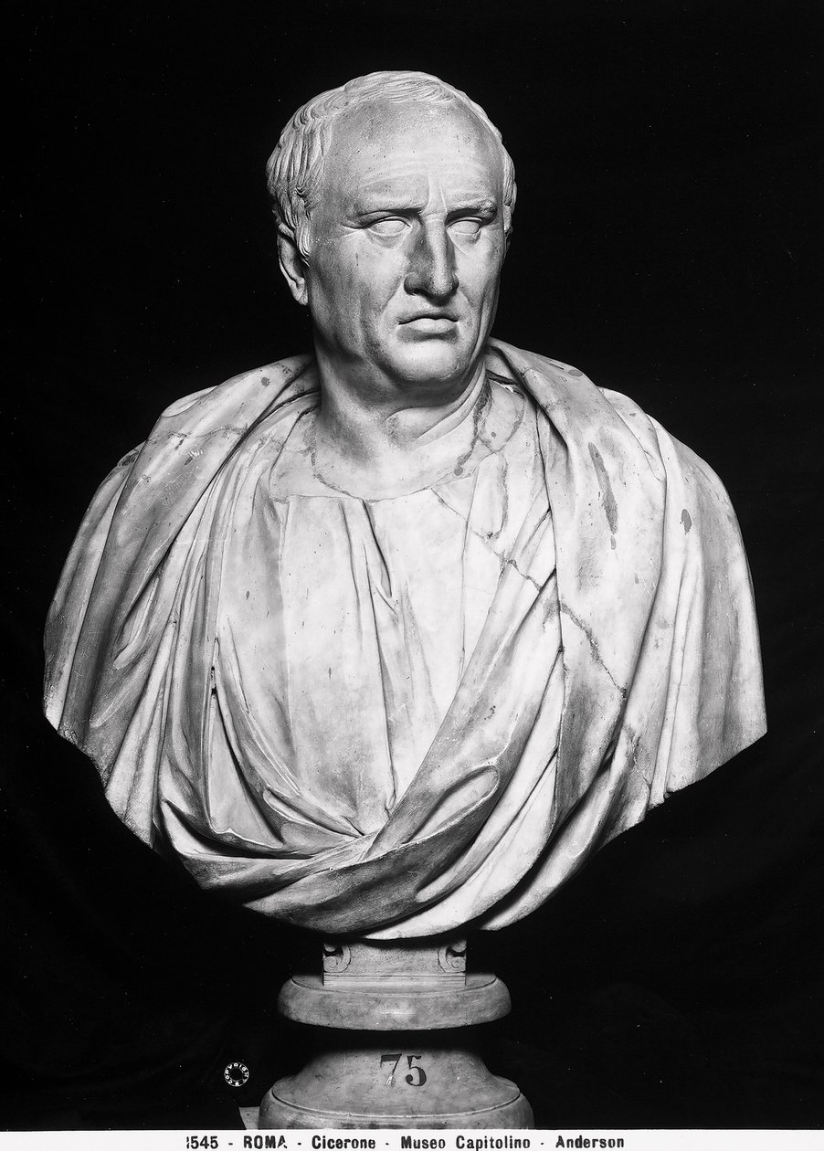 Marcus Tullius Cicero mellszobra (márvány) alkotó: Roman Roman
