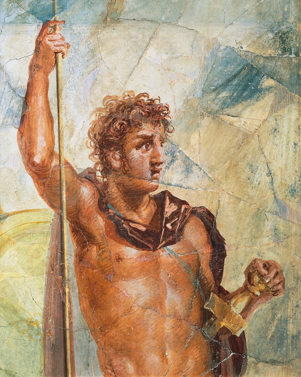 Sándort ábrázoló freskó részlete Sándor (Ares) és Stateira (Aphrodité) házasságából, Regio 6 Insula Occidentalis 39, Pompei (UNESCO Világörökségi Lista) alkotó: Roman Roman