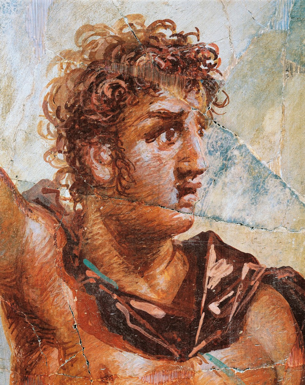 Részlet egy Sándort ábrázoló freskóról, Sándor (Ares) és Stateira (Aphrodité) házasságából, Regio 6 Insula Occidentalis 39, Pompei (UNESCO Világörökségi Lista) alkotó: Roman Roman