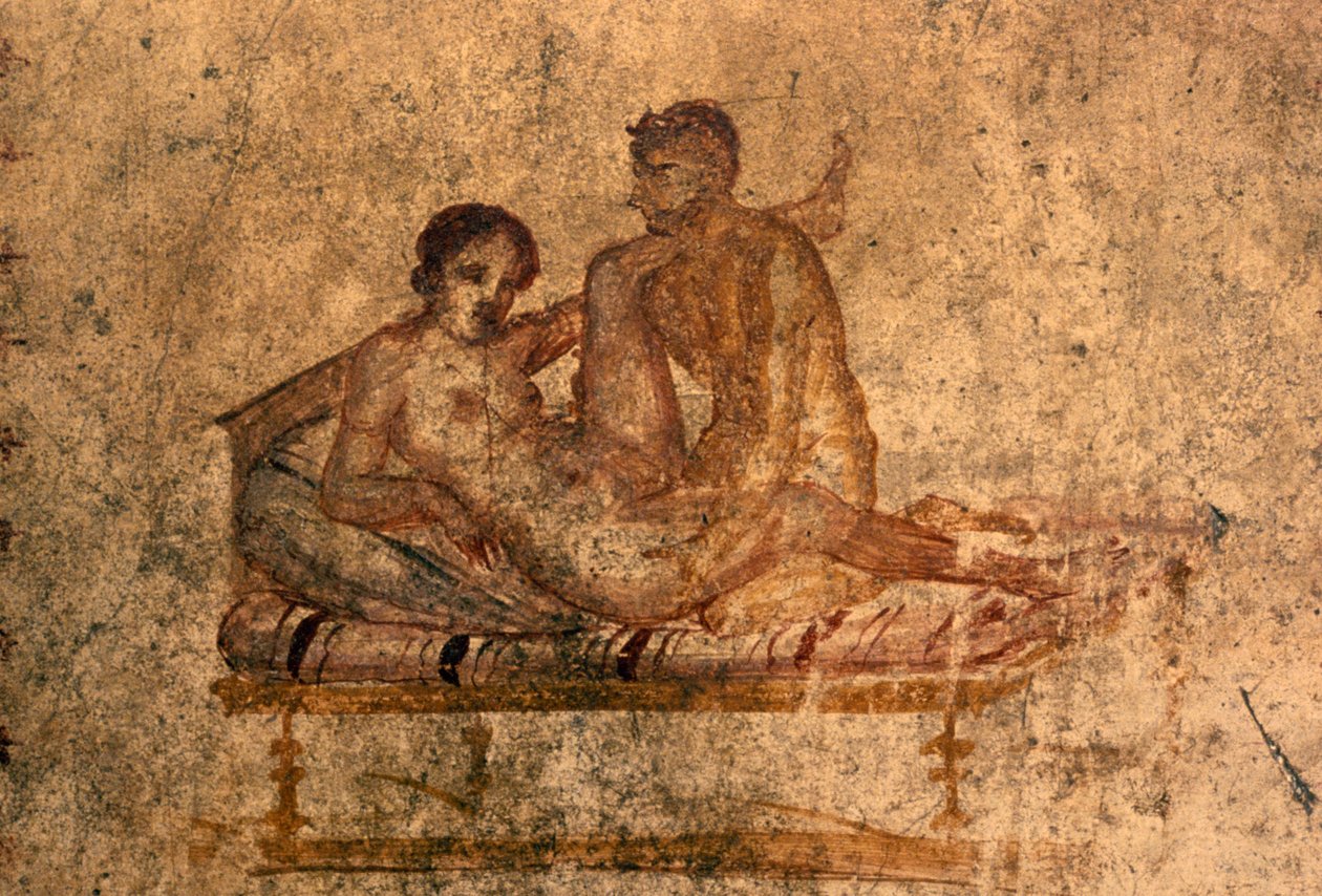 Erotikus freskó a Pompei-i Vettii házból (UNESCO Világörökség). alkotó: Roman Roman