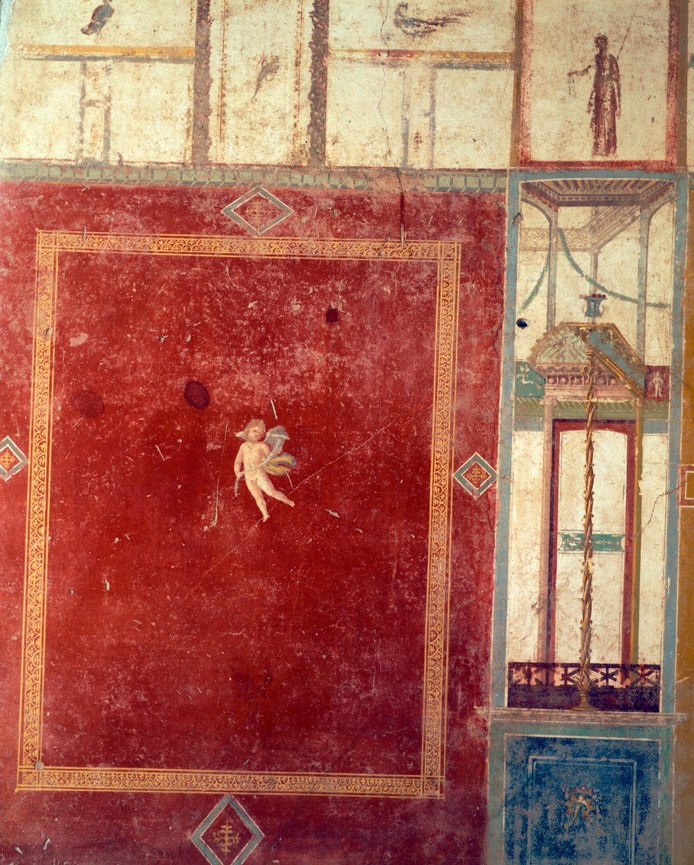 Negyedik stílusú pompei freskó, Pinario Ceriale háza, Pompeii, Campania, római civilizáció alkotó: Roman Roman