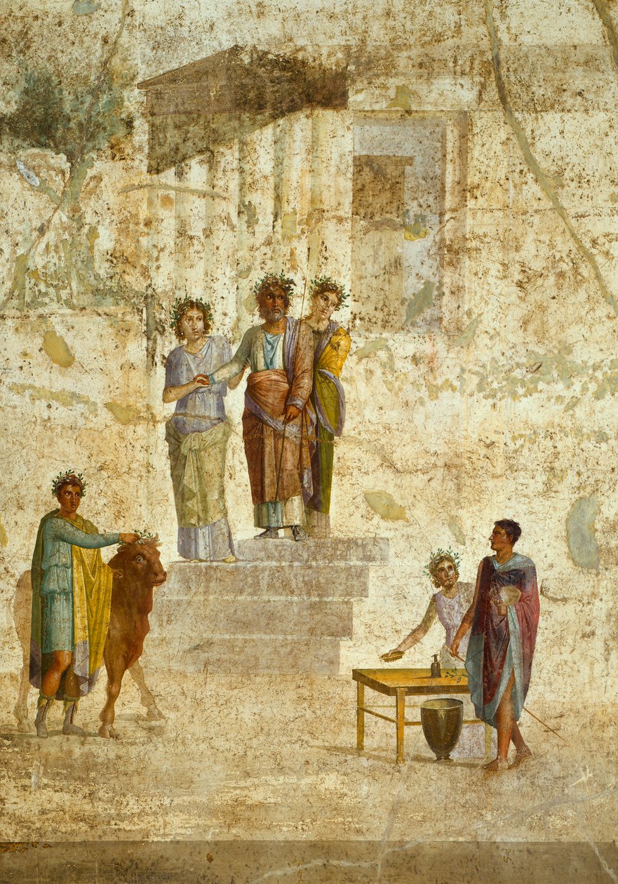 Jasont és Peliast ábrázoló freskó Pompeiiből (UNESCO Világörökség). alkotó: Roman Roman