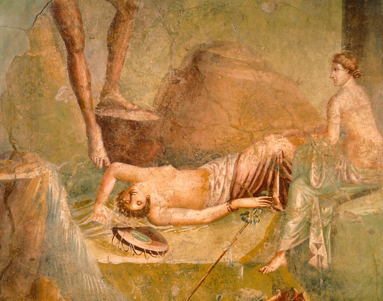 Fresco depicting Maenad sleeping, from House of Citharist, Pompeii , Campania, Roman Civilization alkotó: Roman Roman