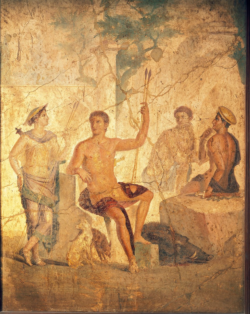 Fresco depicting Meleager and Atalanta, from Pompeii alkotó: Roman Roman
