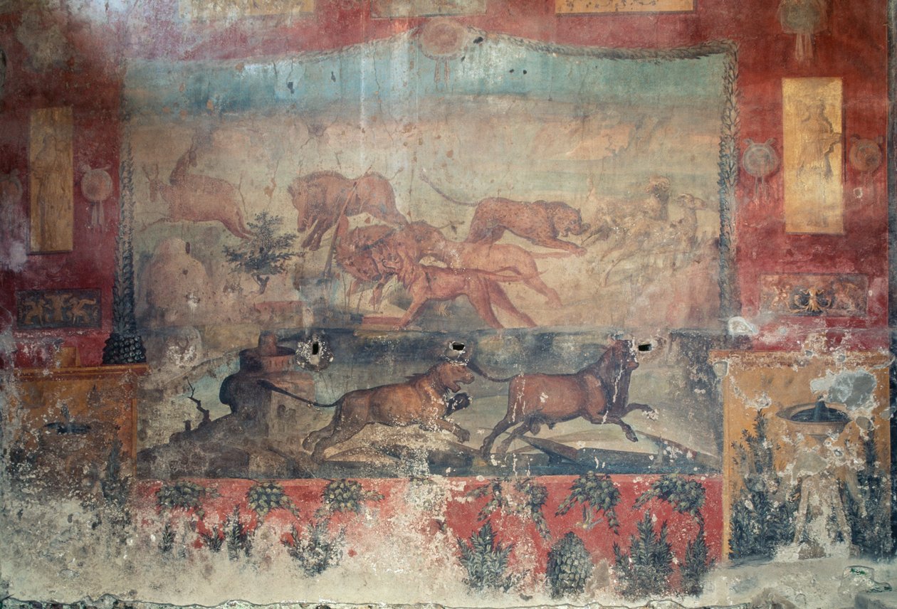 Vadászjelenetet ábrázoló freskó, Kr.e. 2. század – Kr. u. 1. század (freskó) alkotó: Roman Roman