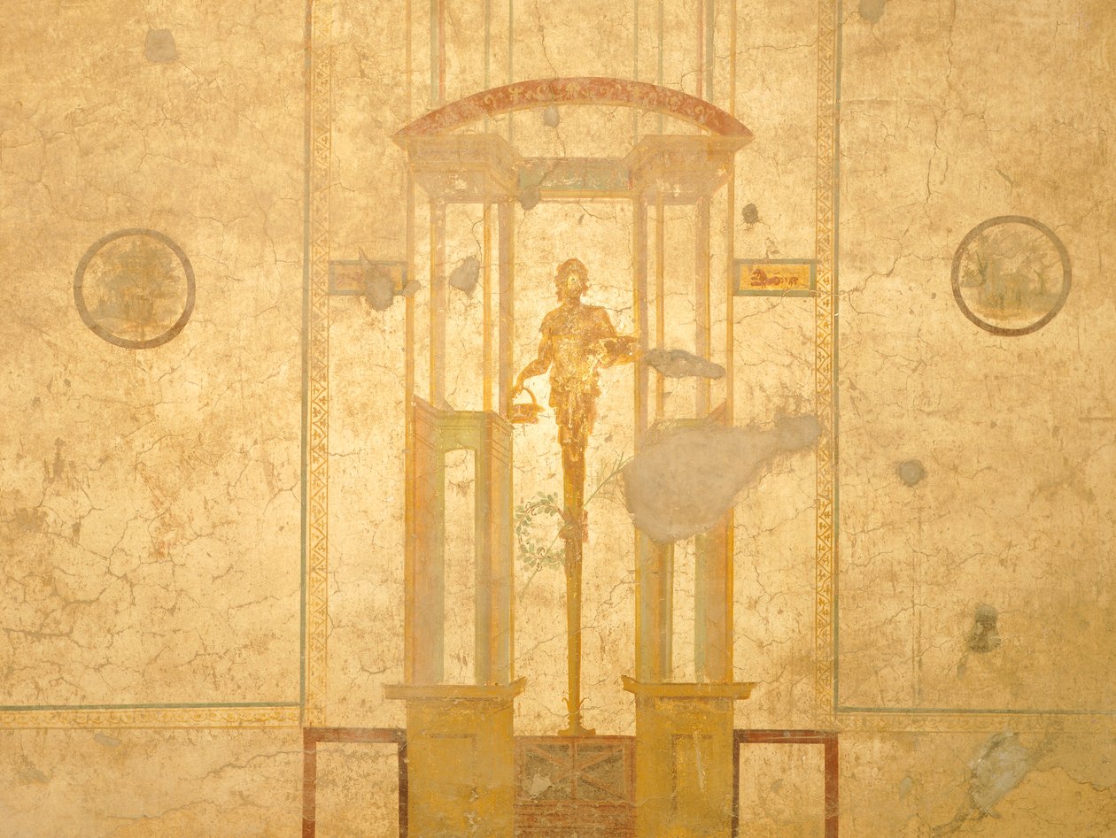 Fresco depicting caryatid, from House of Lovers, Pompeii , Campania, Roman Civilization alkotó: Roman Roman