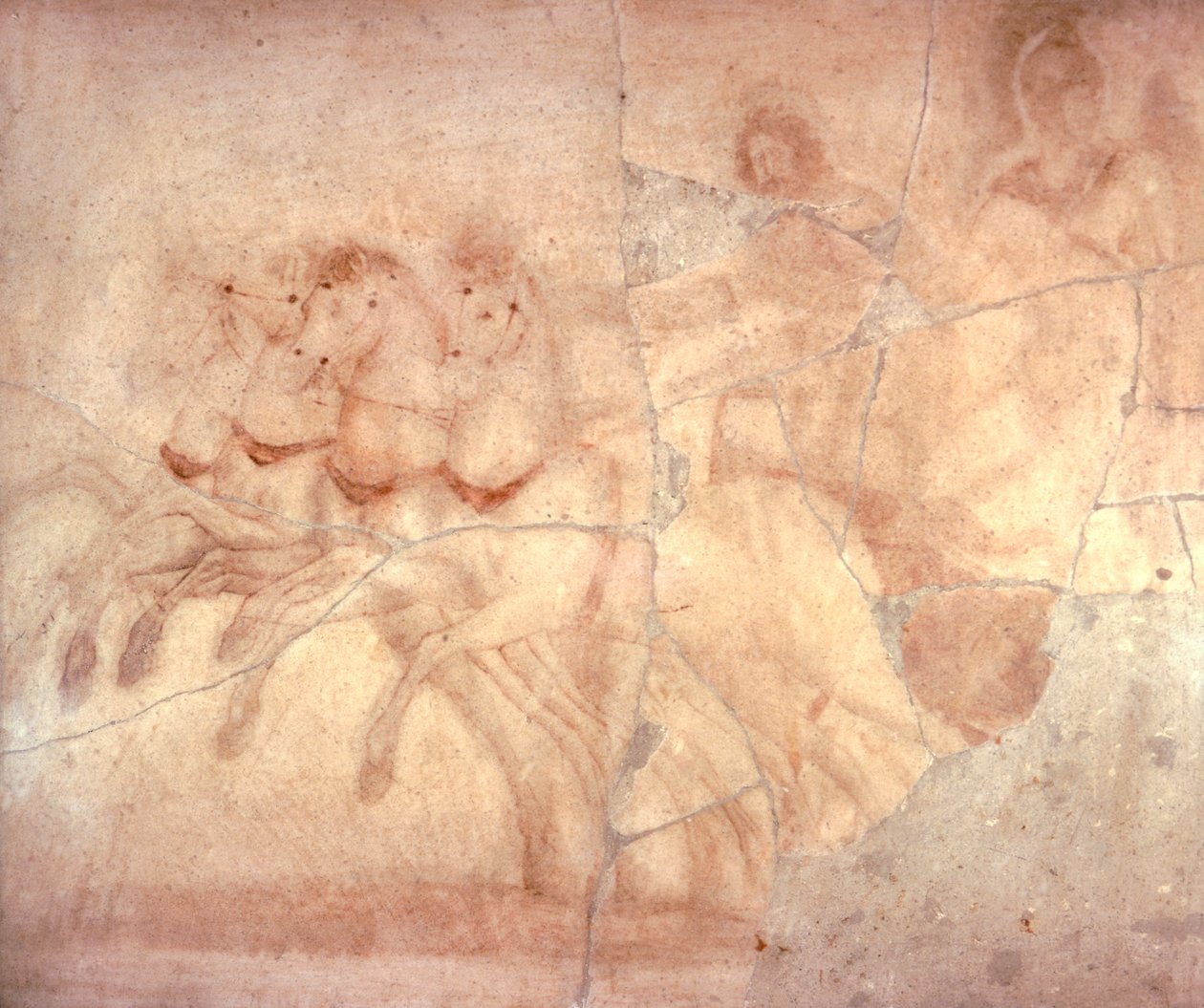 Freskó szekeret ábrázoló szekérrel, Herculaneumból, a római civilizációból alkotó: Roman Roman