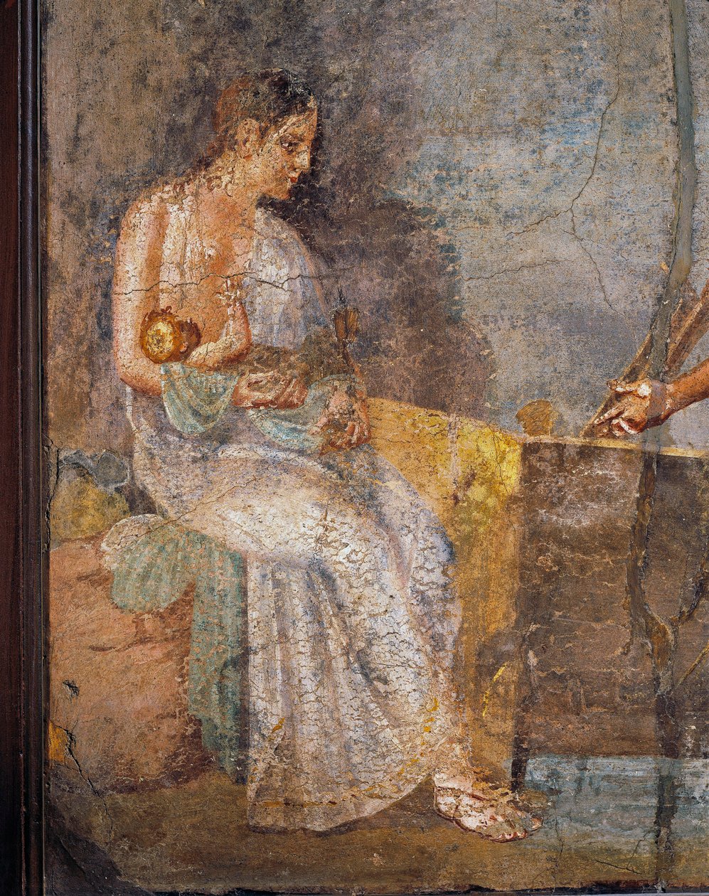 Kisbabáját szoptató anyát ábrázoló freskó Pompeiből, Olaszországból alkotó: Roman Roman