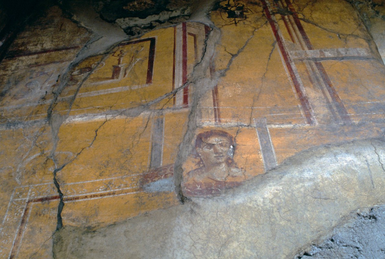 Freskó az Arany Ámorok házából, Pompeii (UNESCO Világörökség listája). alkotó: Roman Roman
