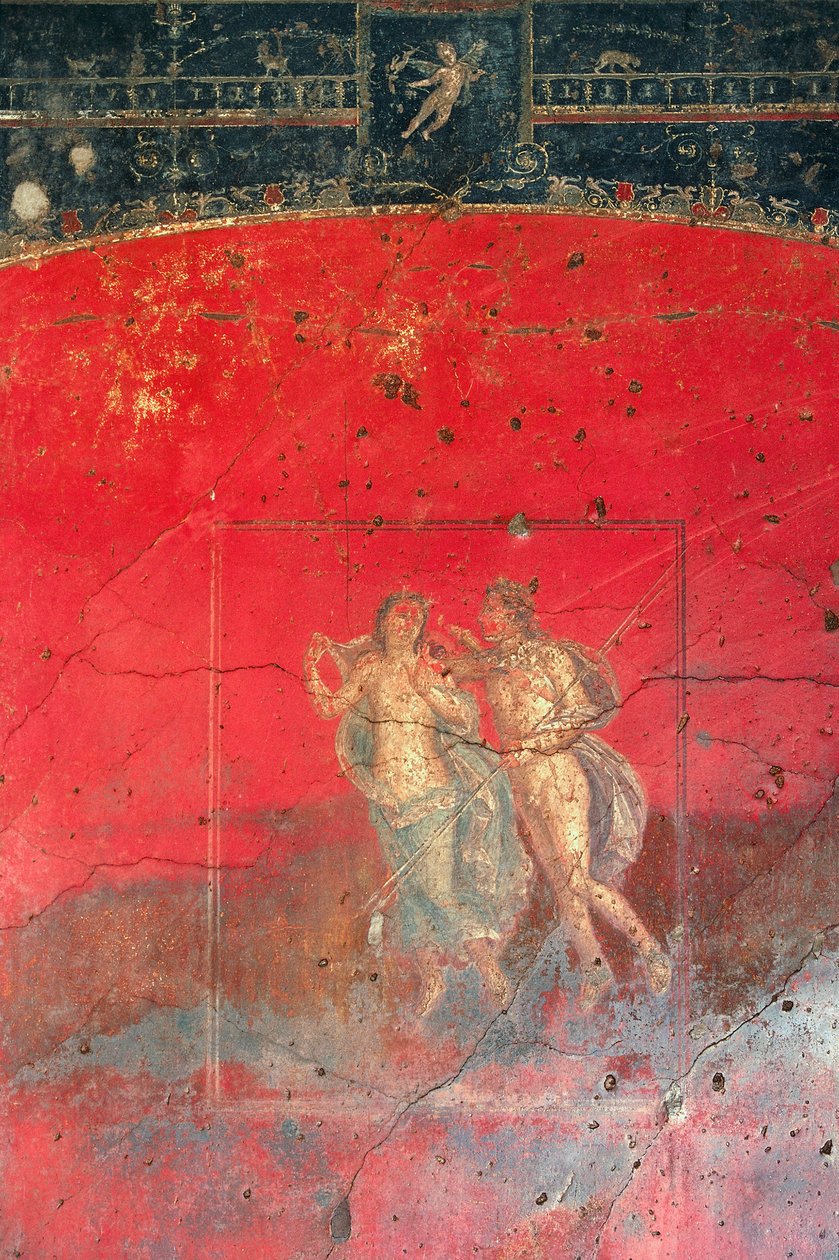 Fresco near House of Vettii depicting two mythological characters, Pompeii (UNESCO World Heritage Site alkotó: Roman Roman