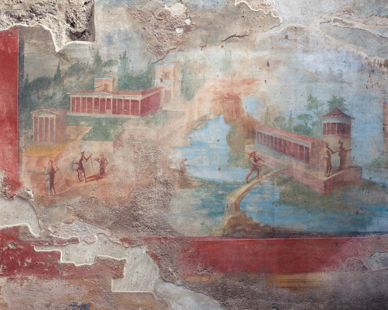 Fresco of fountain-nymphaeum of House of Small Fountain, Pompeii (UNESCO World Heritage Site alkotó: Roman Roman
