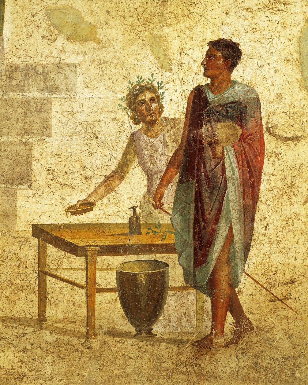 Jasont és Peliast ábrázoló freskó Pompeiből alkotó: Roman Roman
