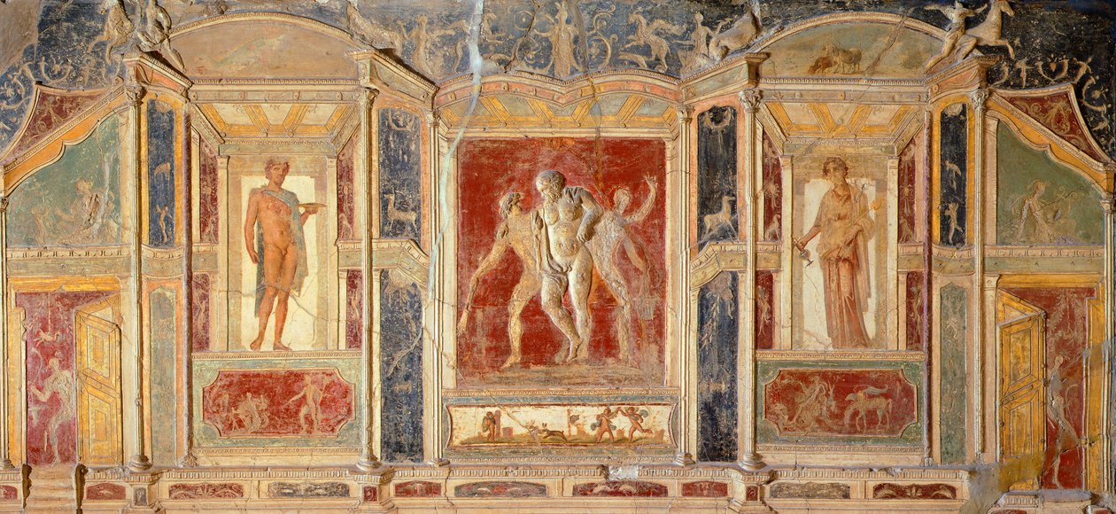 Falkép fali díszítéssel, a pompeji Meleagrosz-házból (az UNESCO világörökségi listája) alkotó: Roman Roman