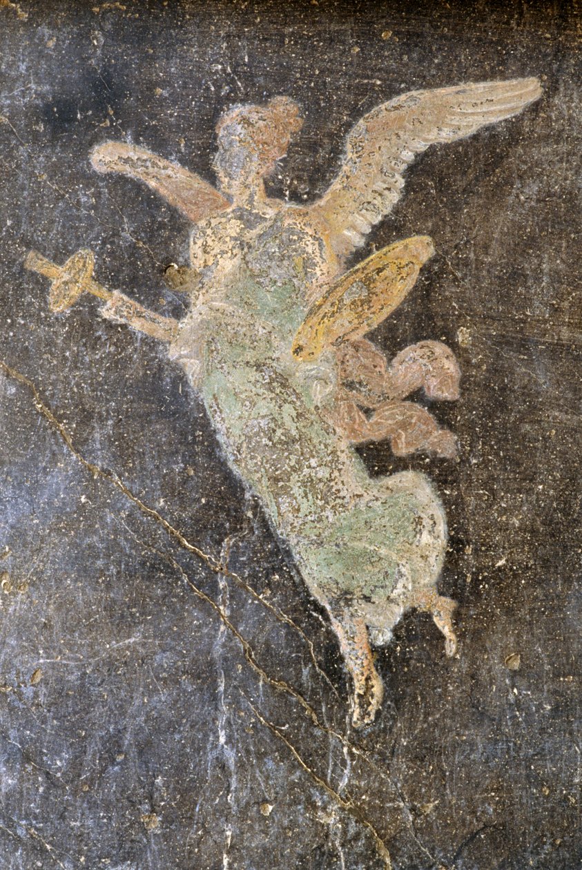 Freskó szárnyas figurával, jobb szárny a Vettii Házban, Pompeiiben (UNESCO Világörökségi Lista) alkotó: Roman Roman
