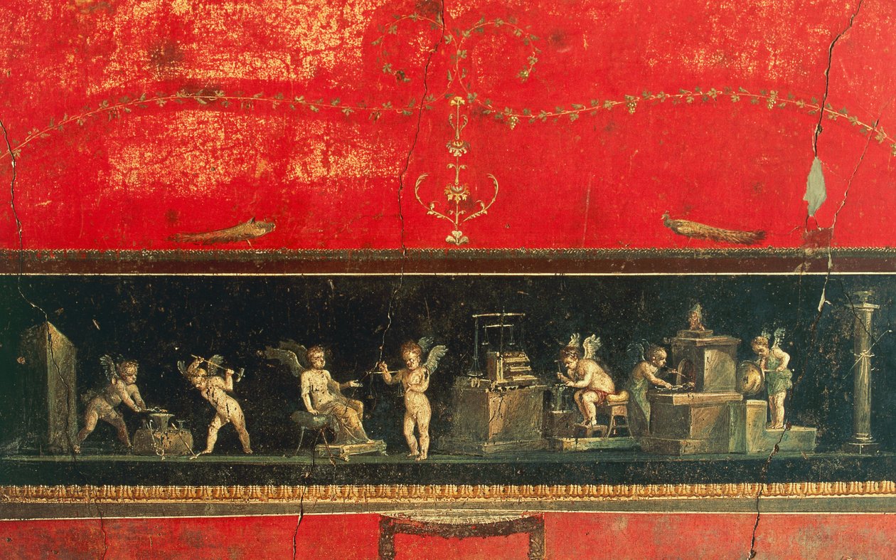 Frieze Cupidóval, Vettii háza, Pompei (az Unesco világörökségi listája alkotó: Roman Roman