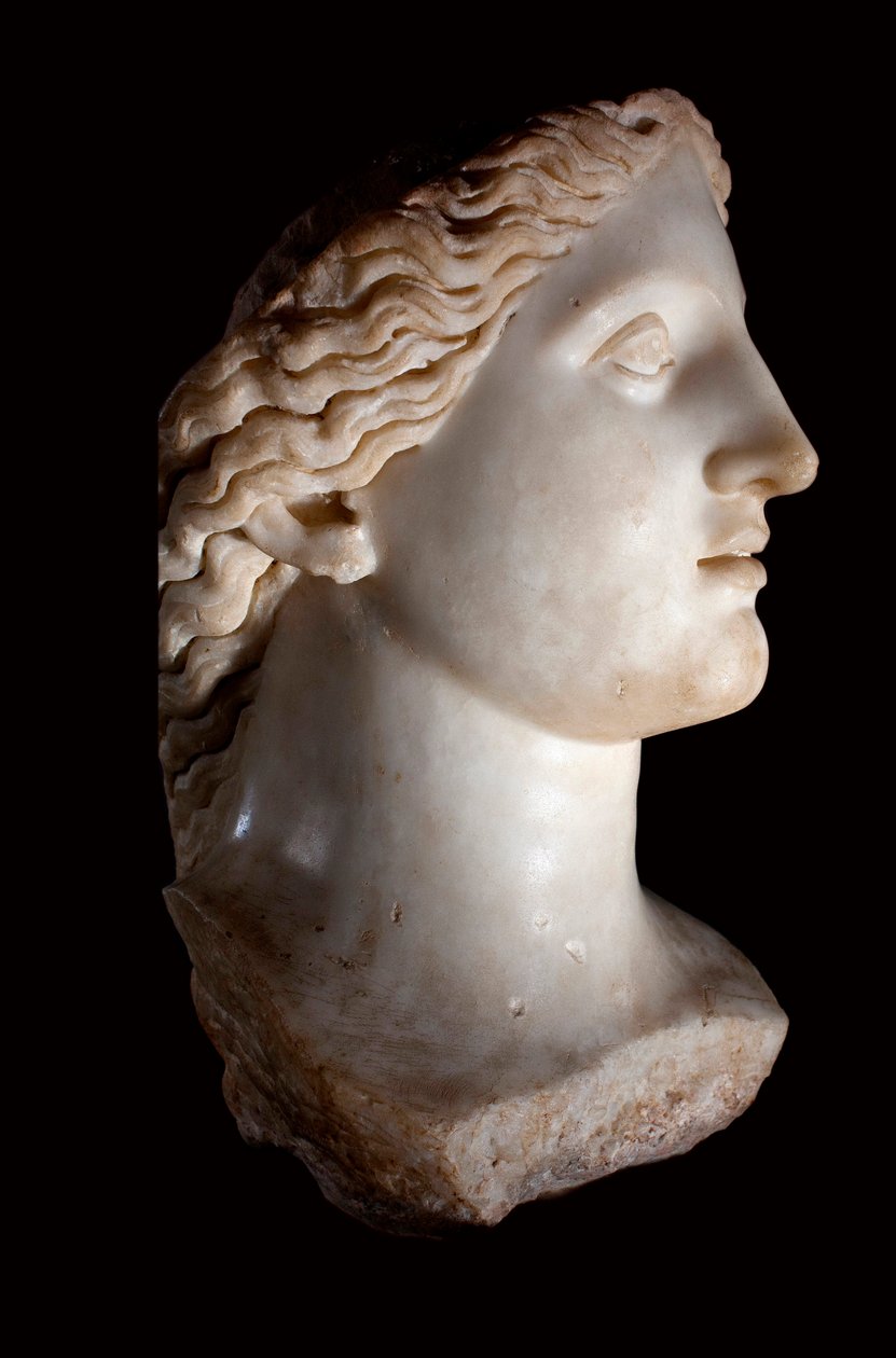 Junon istennő feje - Fehér márvány szobor, római kor, Banasa (Marokkó) - Musee d