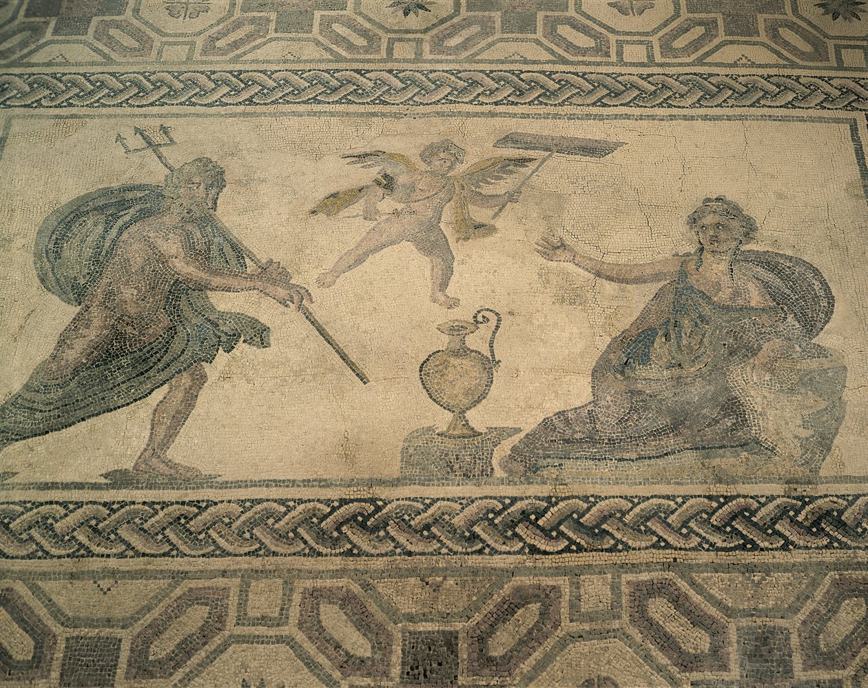 Magas szög kilátás egy falfestmény a padlón, Paphos, Ciprus (fénykép) alkotó: Roman Roman
