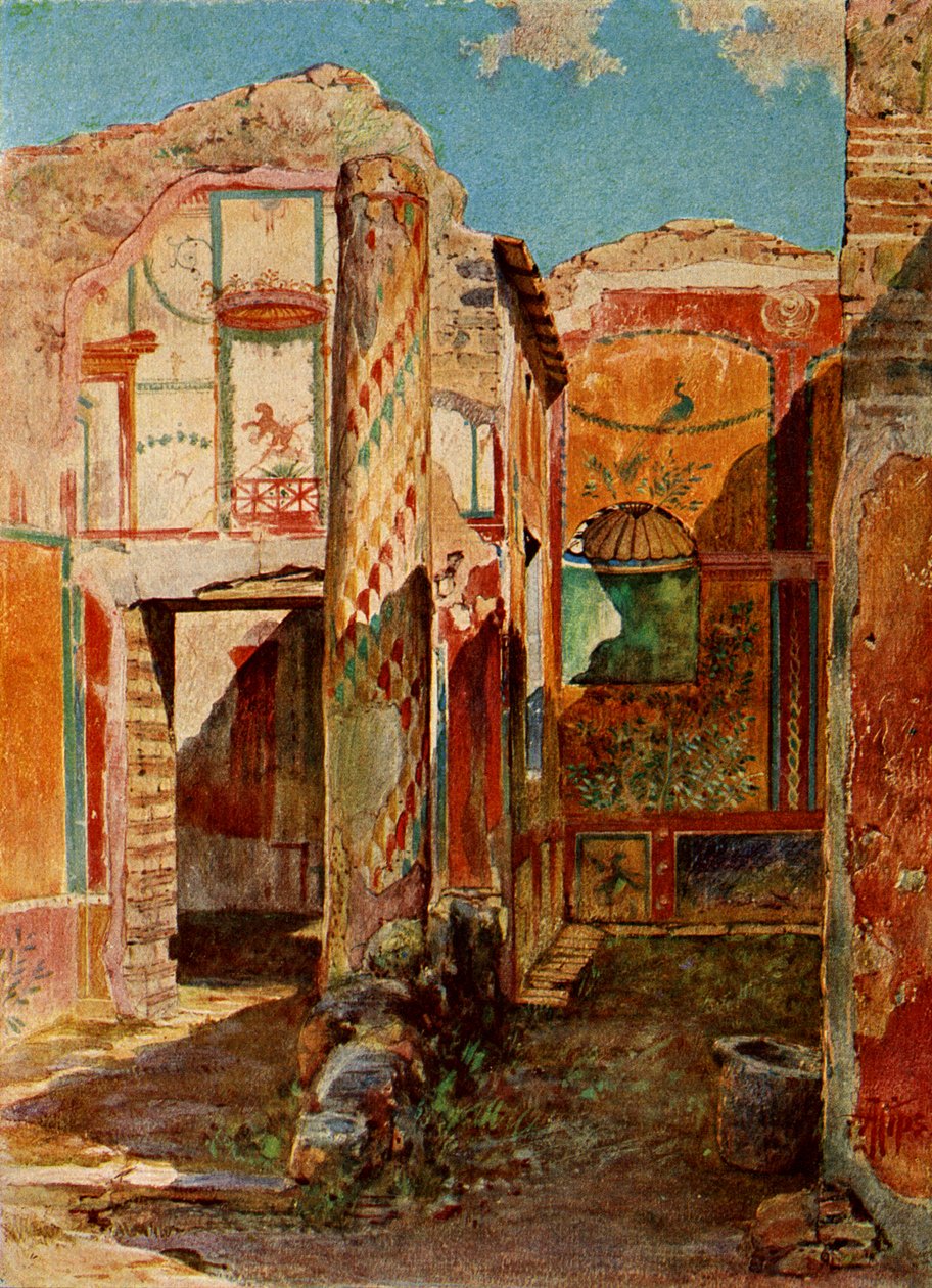 Iinterior of a Pompeii house alkotó: Roman Roman