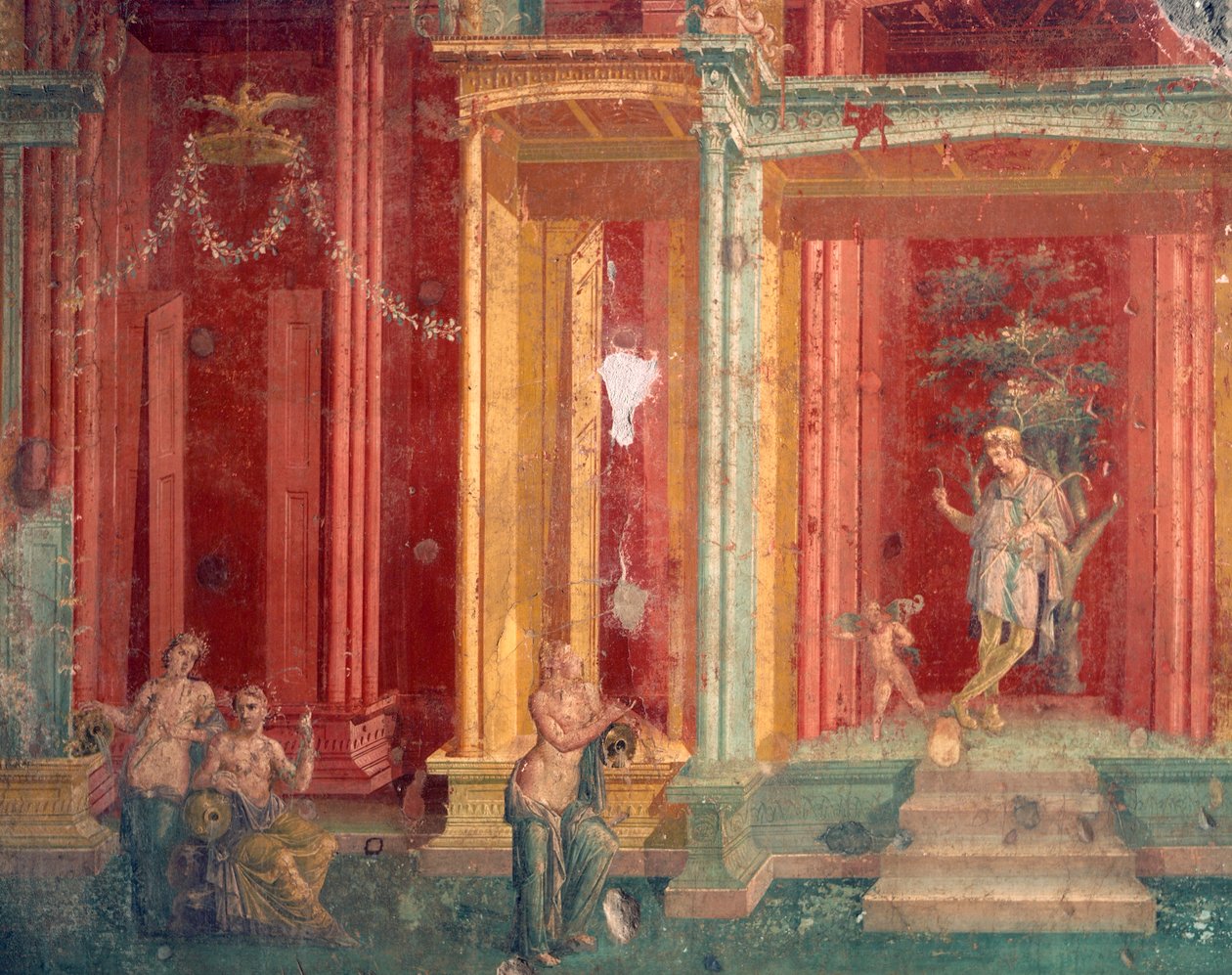 Italy, Naples Province, Campania Region, Pompei, House of Loreio Tiburtino, Fresco alkotó: Roman Roman
