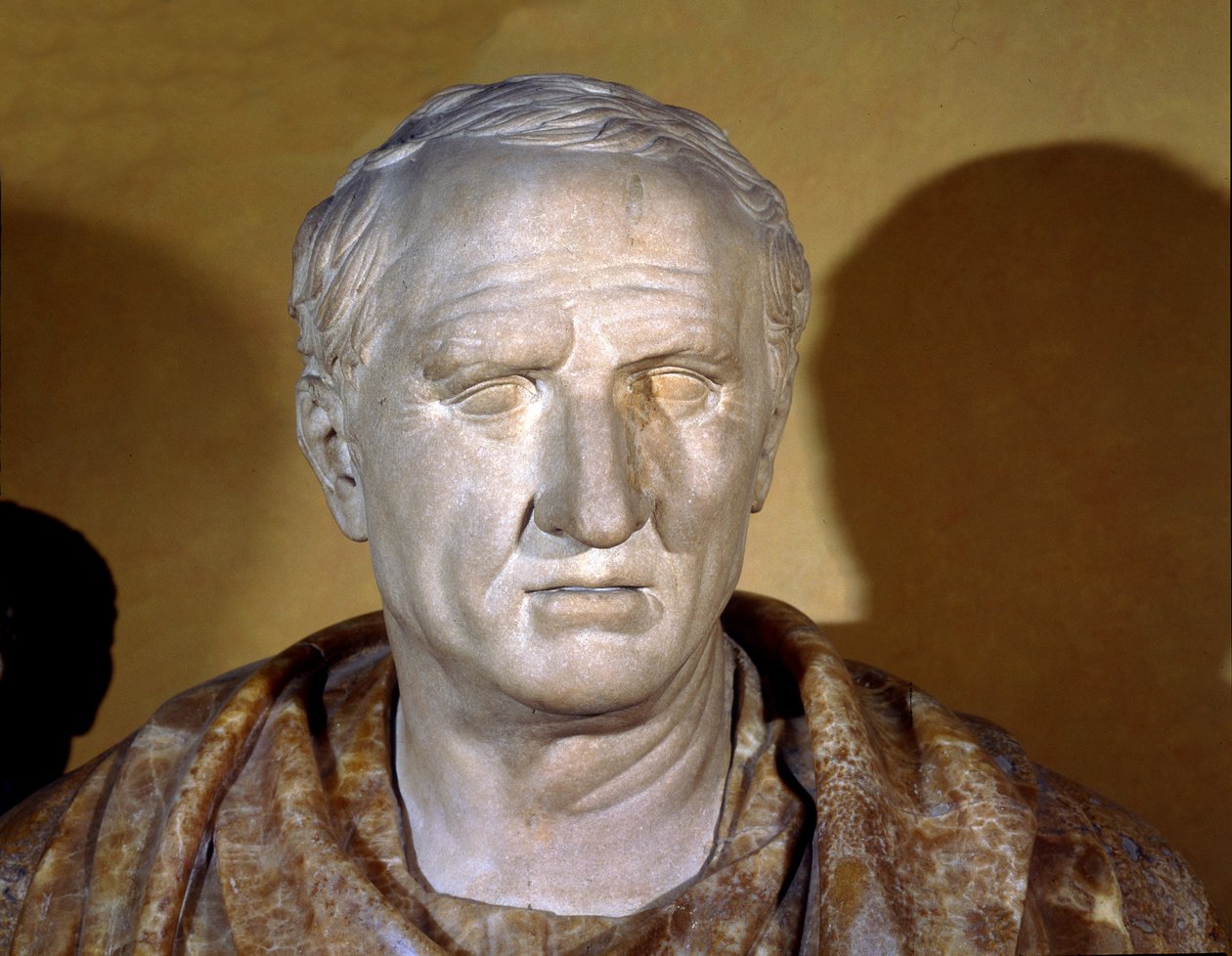 Cicero márvány mellszobra (Marcus Tullius Cicero) római politikus, szónok és író alkotó: Roman Roman