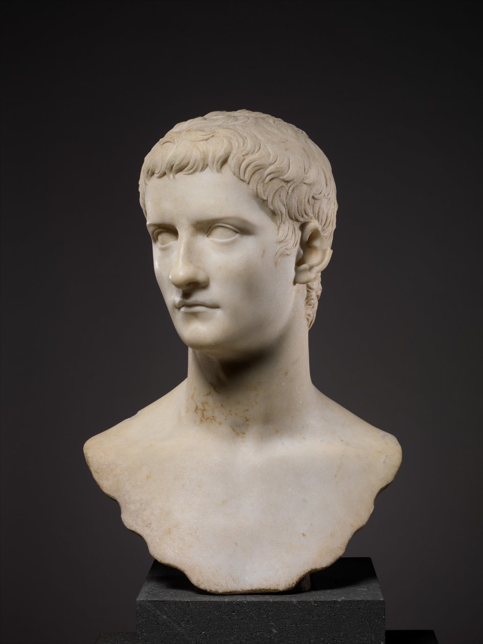 Gaius császár, Caligula néven ismert portré mellszobra, i.sz. 37-41 (márvány) alkotó: Roman Roman