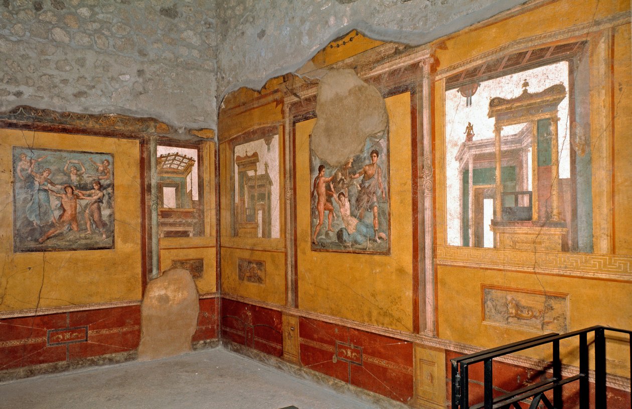 Római művészet: kilátás a Vettii testvérek házának sárga szobájára, a Casa dei Vettiire) alkotó: Roman Roman