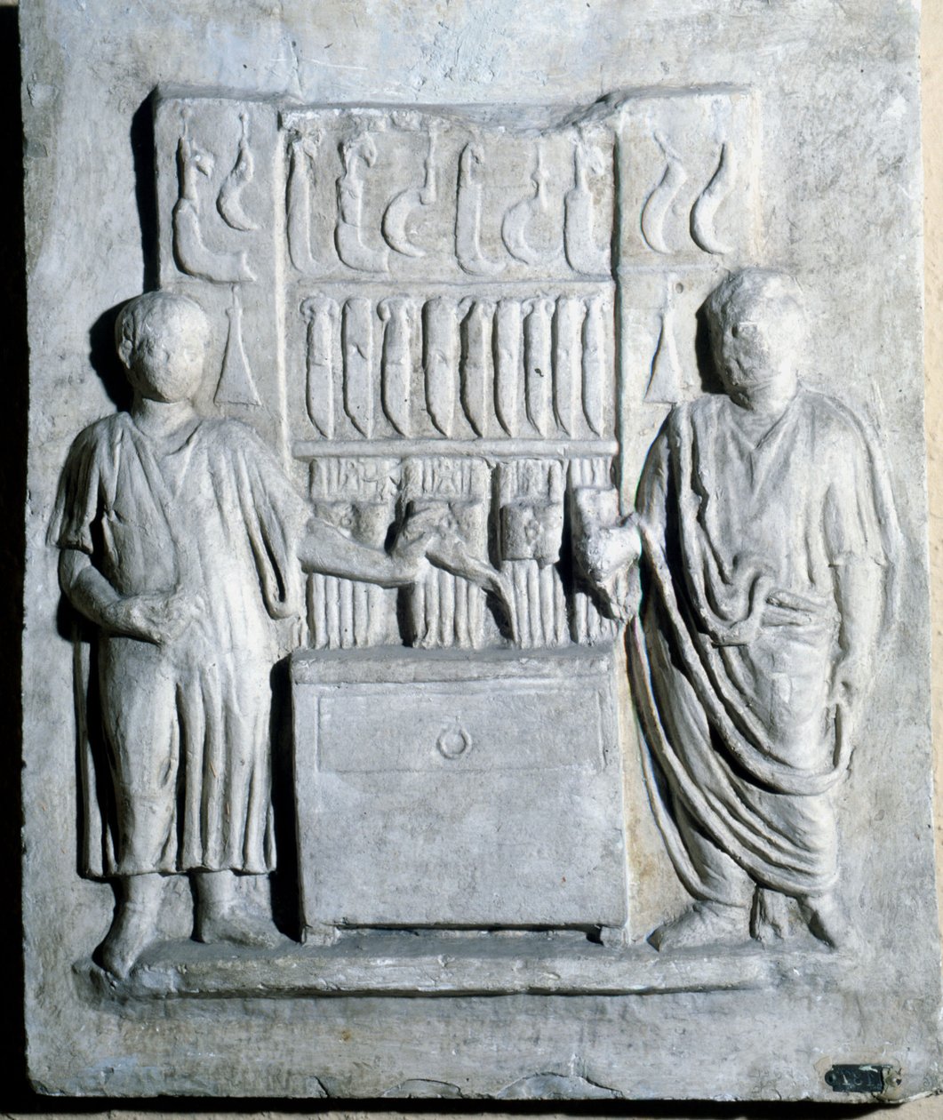 A késbolt jele a római korban. Ostia Múzeum (Ostia) alkotó: Roman Roman