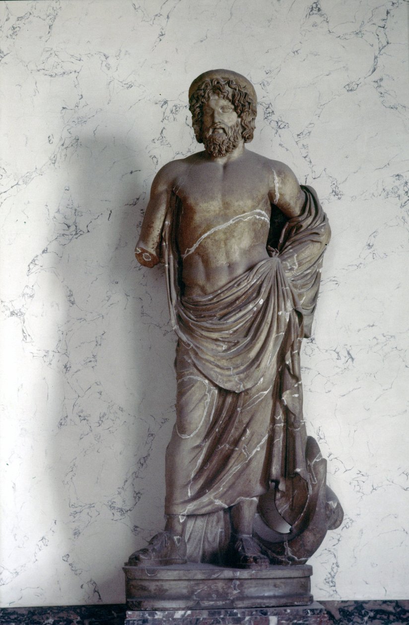 Aszklépiosz szobra, az orvostudomány istene a római vallásban. Louvre Múzeum, Párizs. alkotó: Roman Roman
