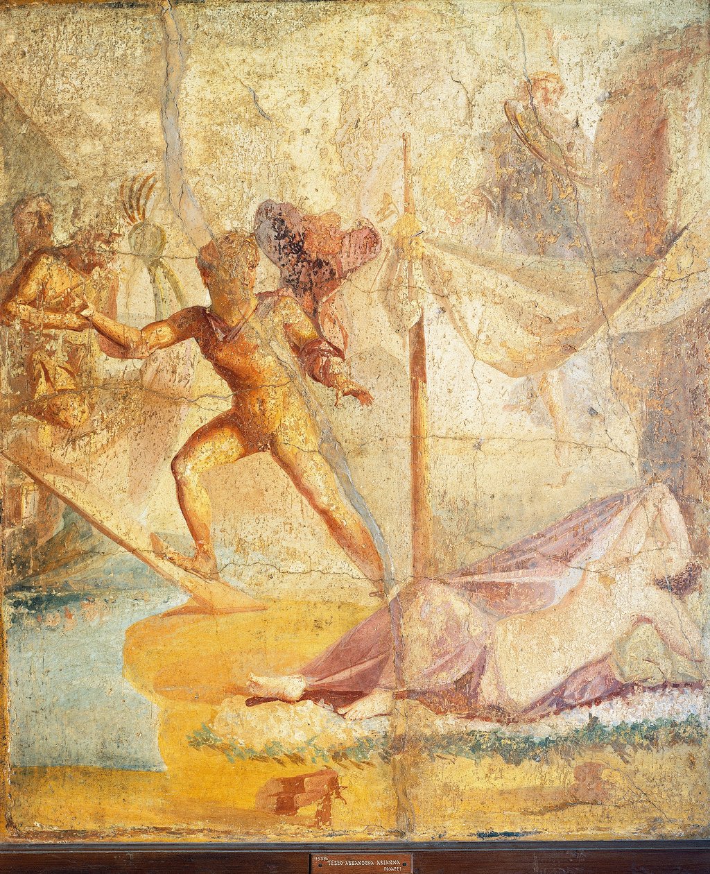 Thészeusz elhagyja Ariadnét, freskó Pompeiiből alkotó: Roman Roman