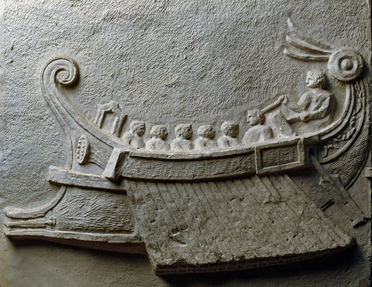 Trireme fegyveres katonákat szállító (alacsony dombormű) alkotó: Roman Roman