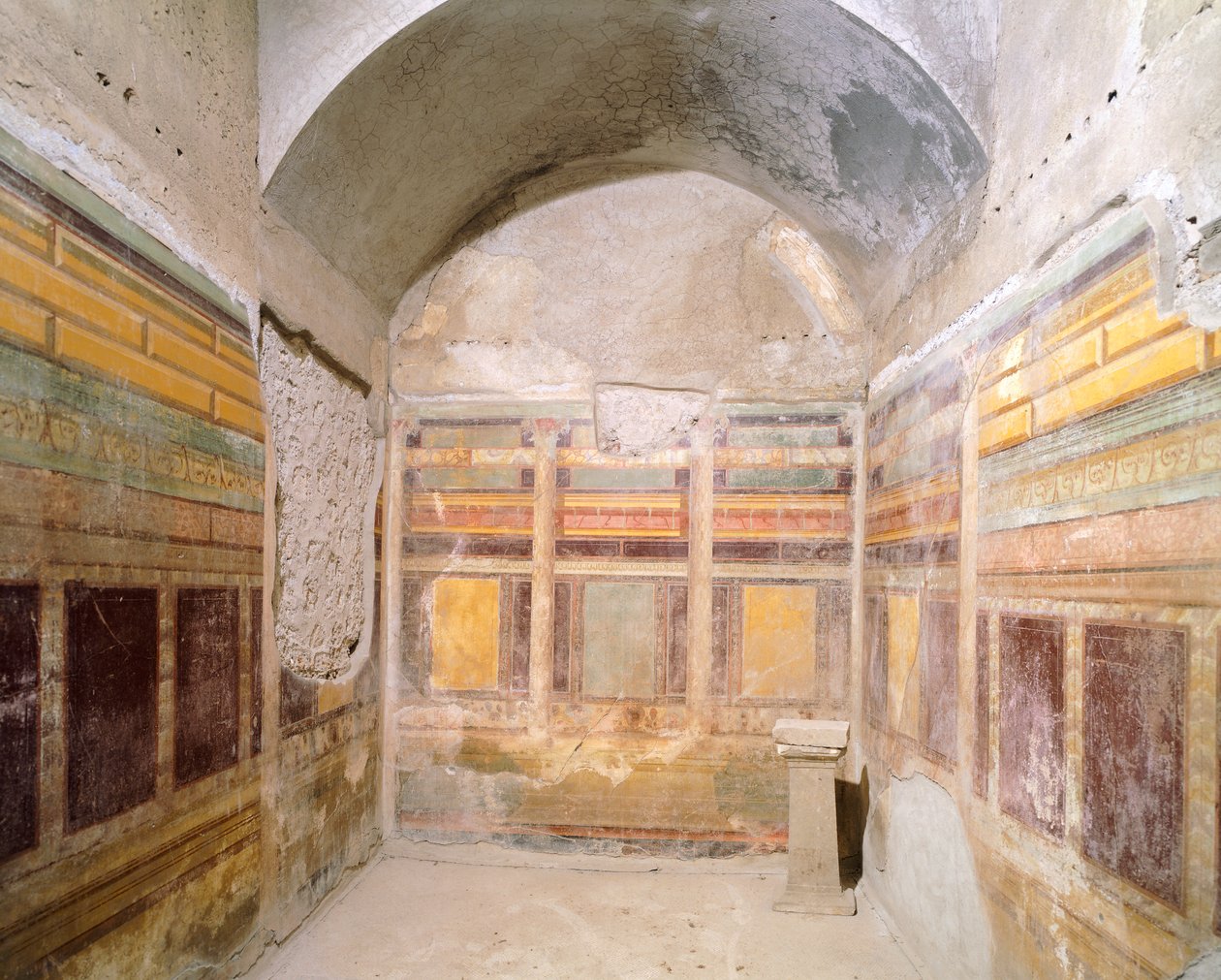 Freskókkal díszített boltozat második pompei stílusban, Ezüst Esküvők Háza, Pompeii , Campania, Római Civilizáció alkotó: Roman Roman