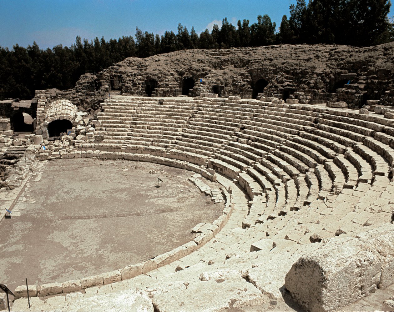 Kilátás a Scythopolis római színházára, Kr.e. 2. század – Kr. u. 4. század alkotó: Roman Roman