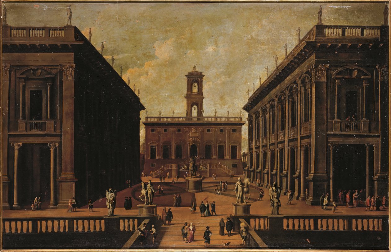 A Piazza del Campidoglio tér, Róma alkotó: Roman School