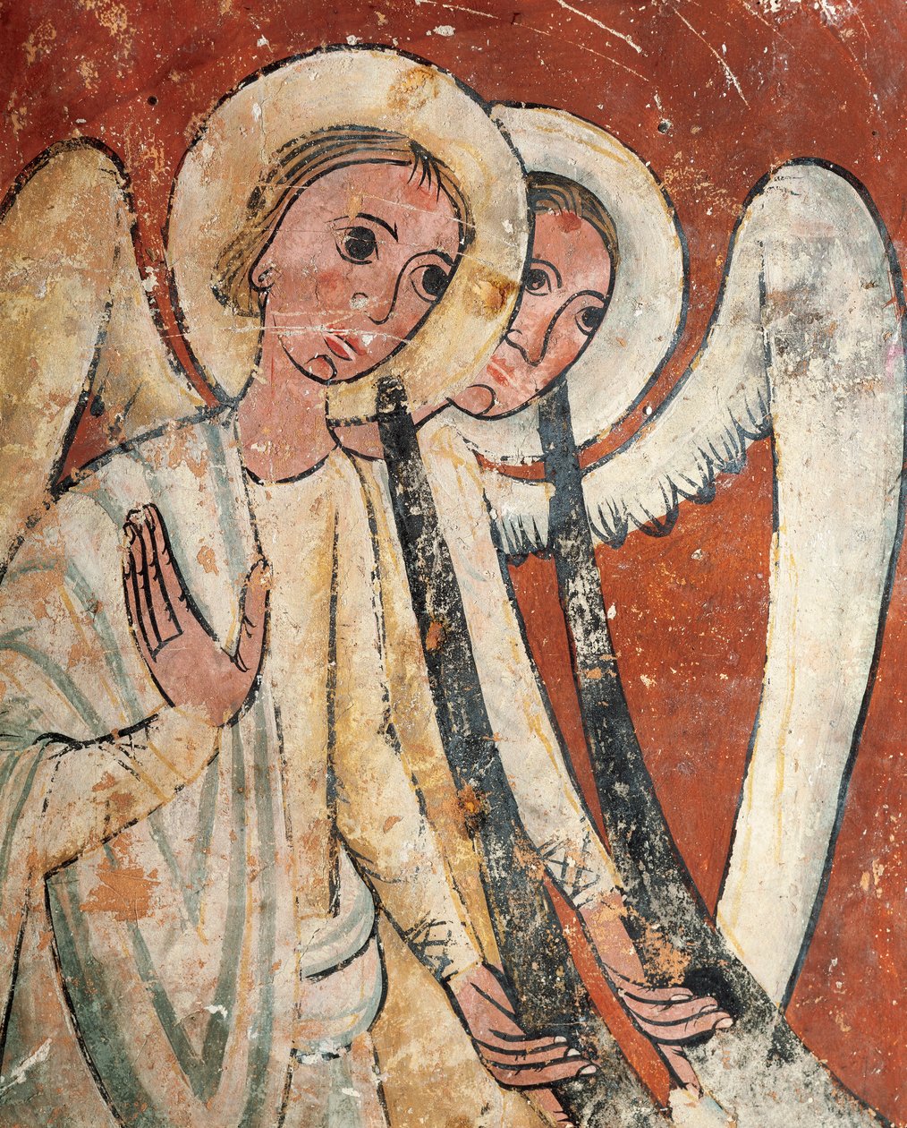 Angyalok nagy trombitákkal az utolsó ítélet alatt alkotó: Romanesque