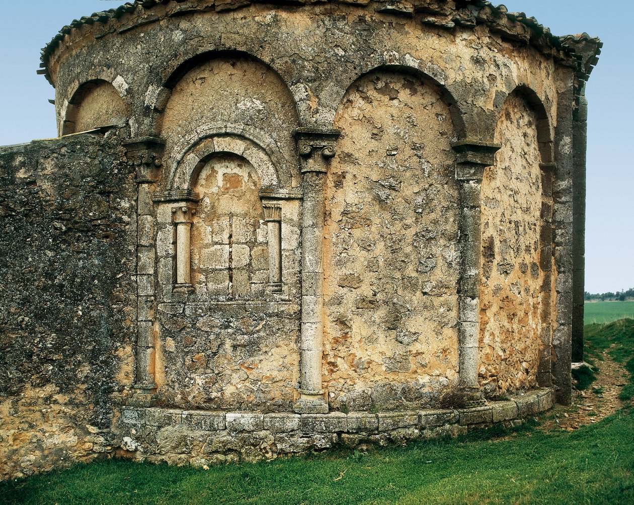 Apszis kívülről, Szent Mihály-templom (Parroquia católica de san Miguel Arcángel) Valdenebro-ban, Soria, Kasztília és León, Spanyolország, 12. század vége - 13. század eleje (fotó) alkotó: Romanesque