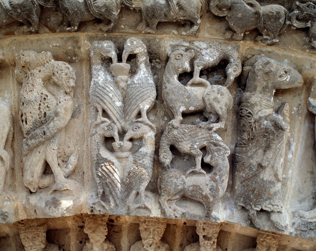 Részlet a déli portál szobrairól alkotó: Romanesque
