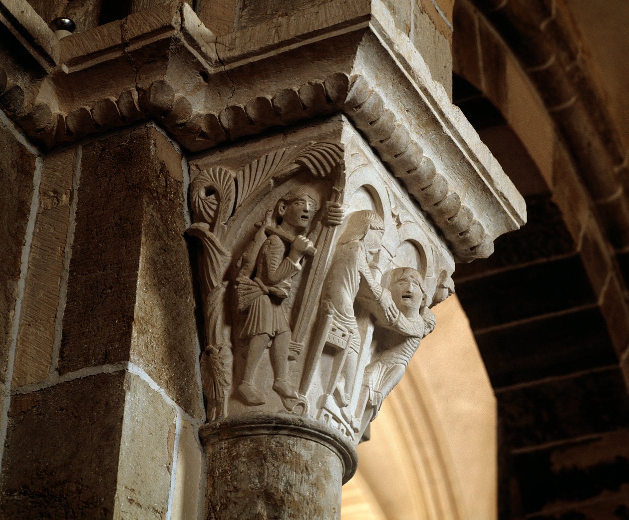Ézsau visszatér a vadászatból (faragott tőke) alkotó: Romanesque