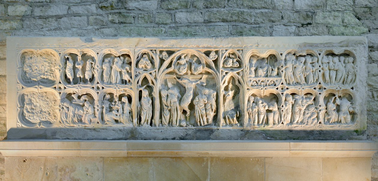 Román művészet: az evangélium különböző jeleneteit ábrázoló oltárkép alkotó: Romanesque