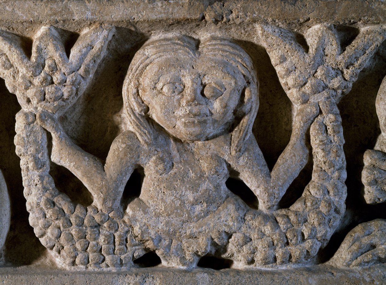 Kétfarkú sellő, részlet az olaszországi román frízből alkotó: Romanesque