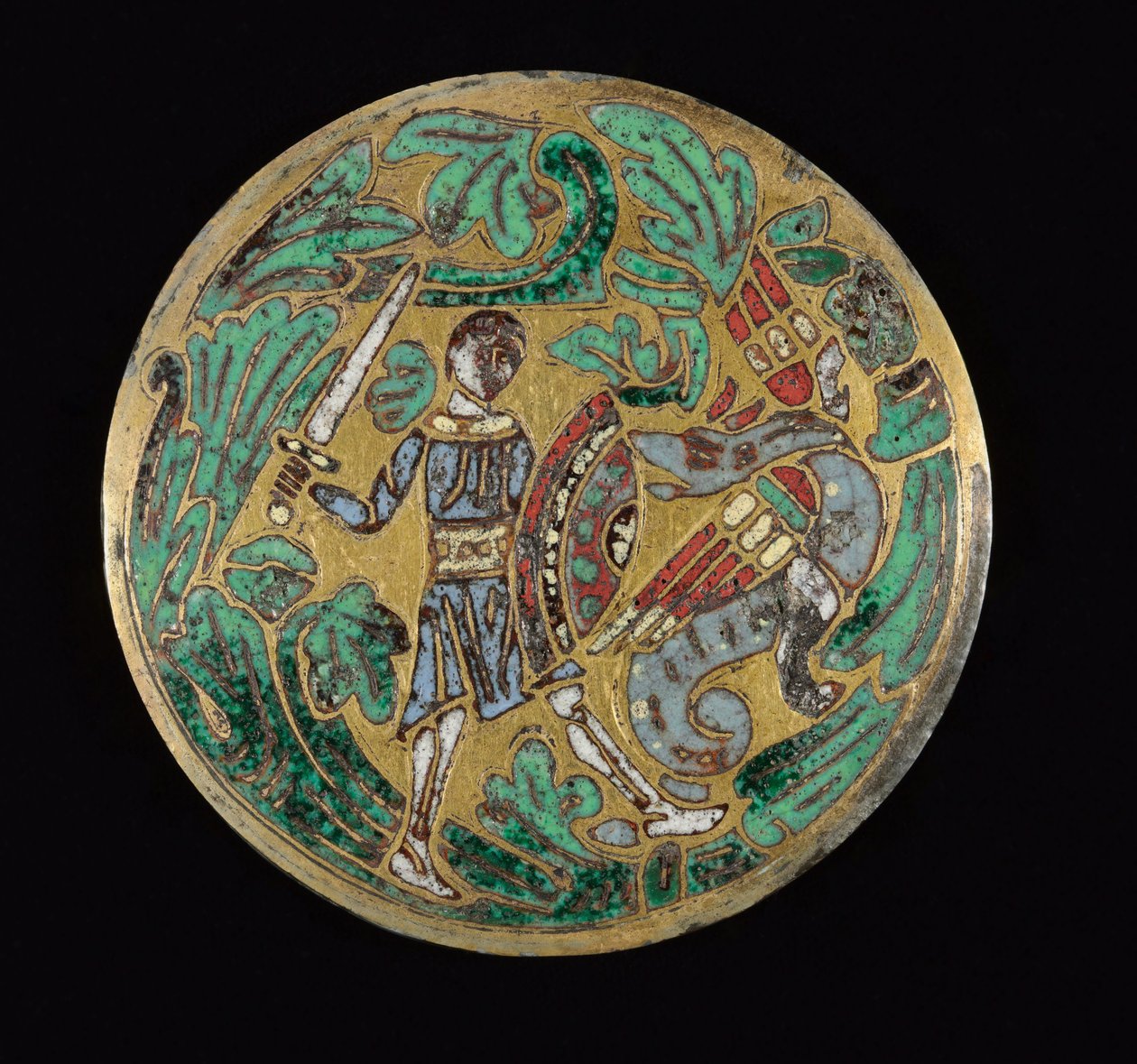 Warrior Fighting a Dragon, 1170-1180 körül alkotó: Romanesque