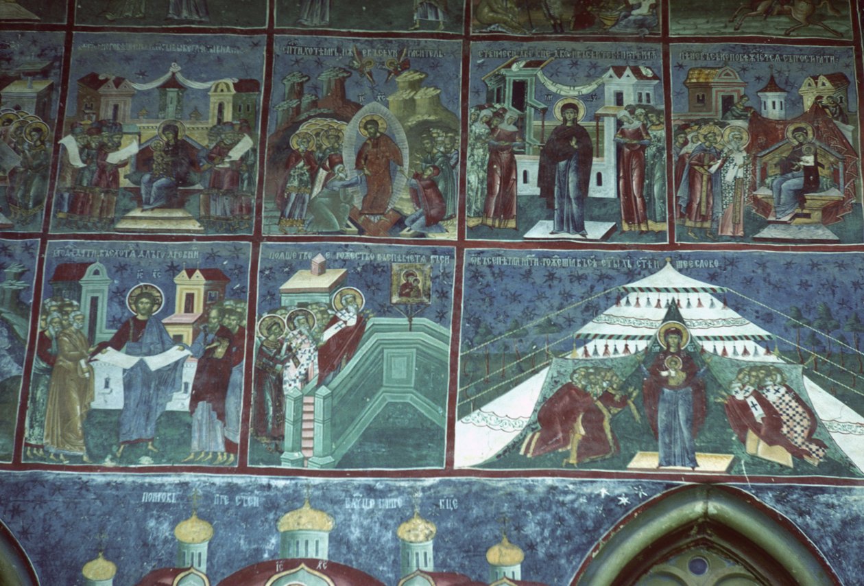 Himnusz a Szűzanyához, a templom déli fala, 1601 körül alkotó: Romanian School