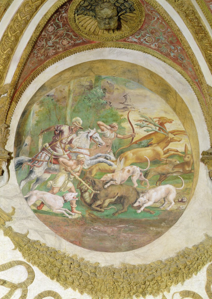 A szelek kamrája, szarvas- és vaddisznóvadászat alkotó: Romano Giulio