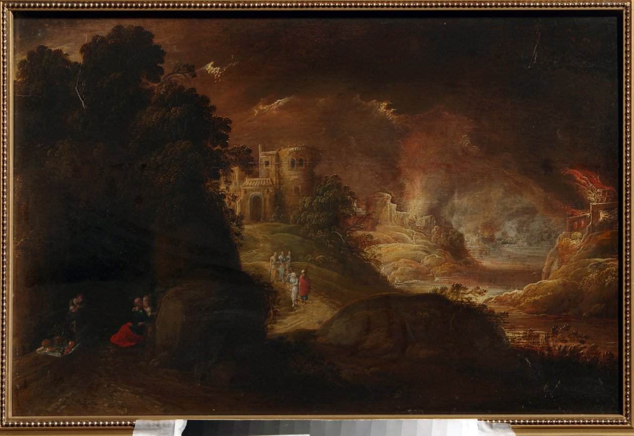 Szodoma és Gomora. Rombout van Troyen festménye (1605 körül-1650 körül), olaj, vászon. holland művészet alkotó: Rombout van Troyen