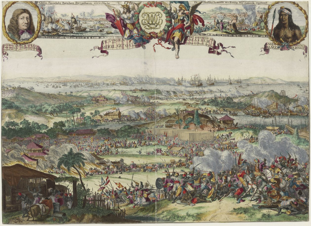 Macassar elfoglalása Speelman által 1666 és 1669 között alkotó: Romeyn de Hooghe