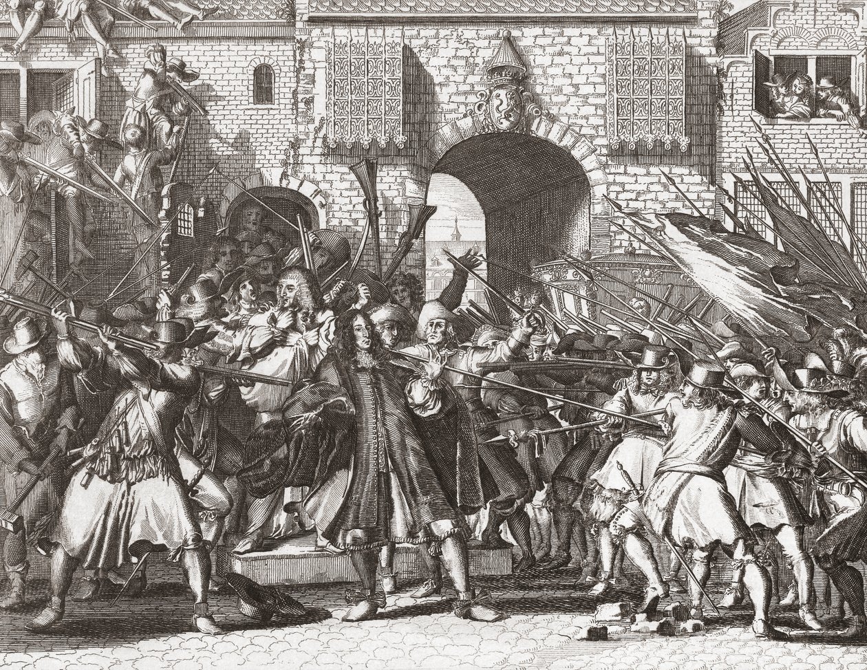 Lynch maffia megragadja a de Witt fivéreket alkotó: Romeyn de (after) Hooghe