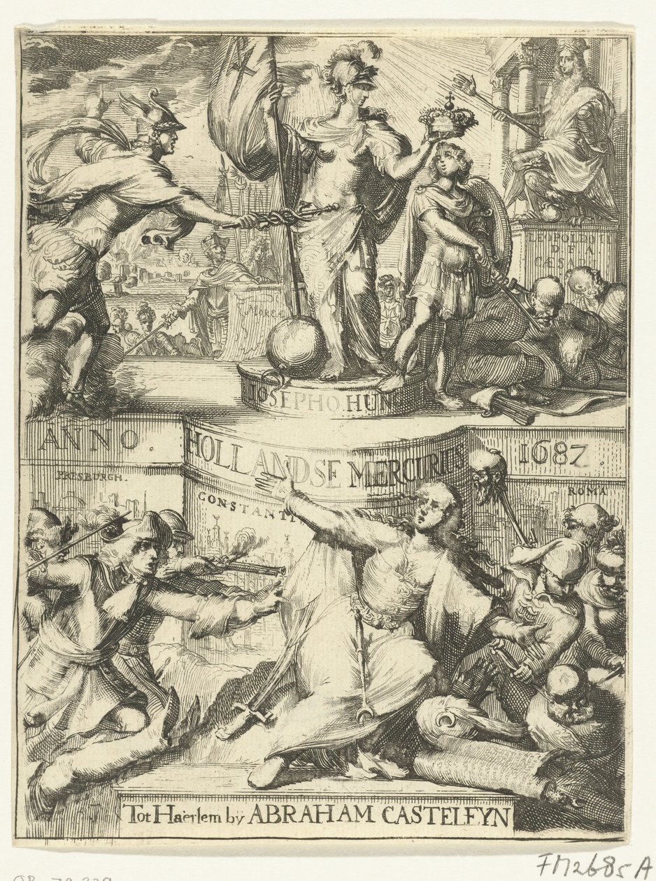 A Hollandsche Mercurius címlapja 1687-ről alkotó: Romeyn de Hooghe (attributed to)