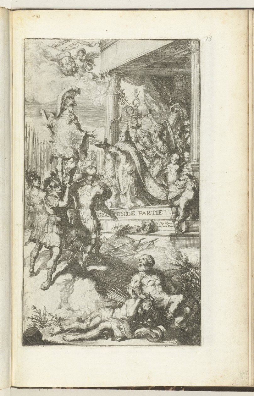 Címnyomat a Guerres de Flandres második részéhez Második fél (cím az objektumon) Guerres de Flandres (sorozat címe) alkotó: Romeyn de Hooghe (attributed to)