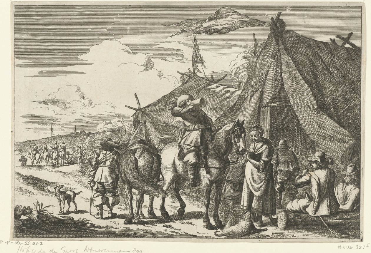 A lovasok a sátraknál pihennek alkotó: Romeyn de Hooghe (rejected attribution)