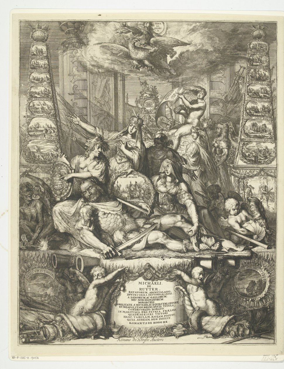 Michiel de Ruyter halálának allegóriája, 1676 alkotó: Romeyn de Hooghe